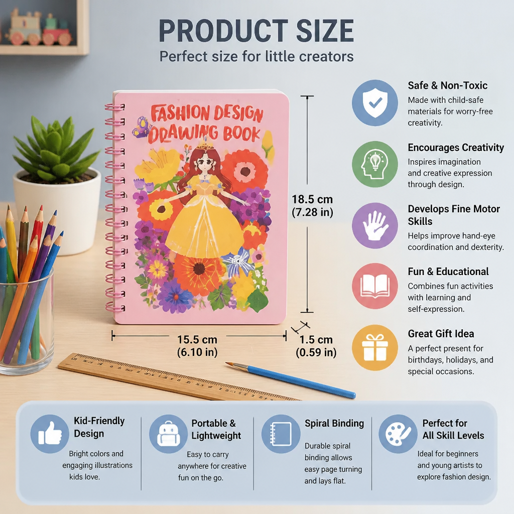 Princess Fashion Design Drawing and Craft Book
