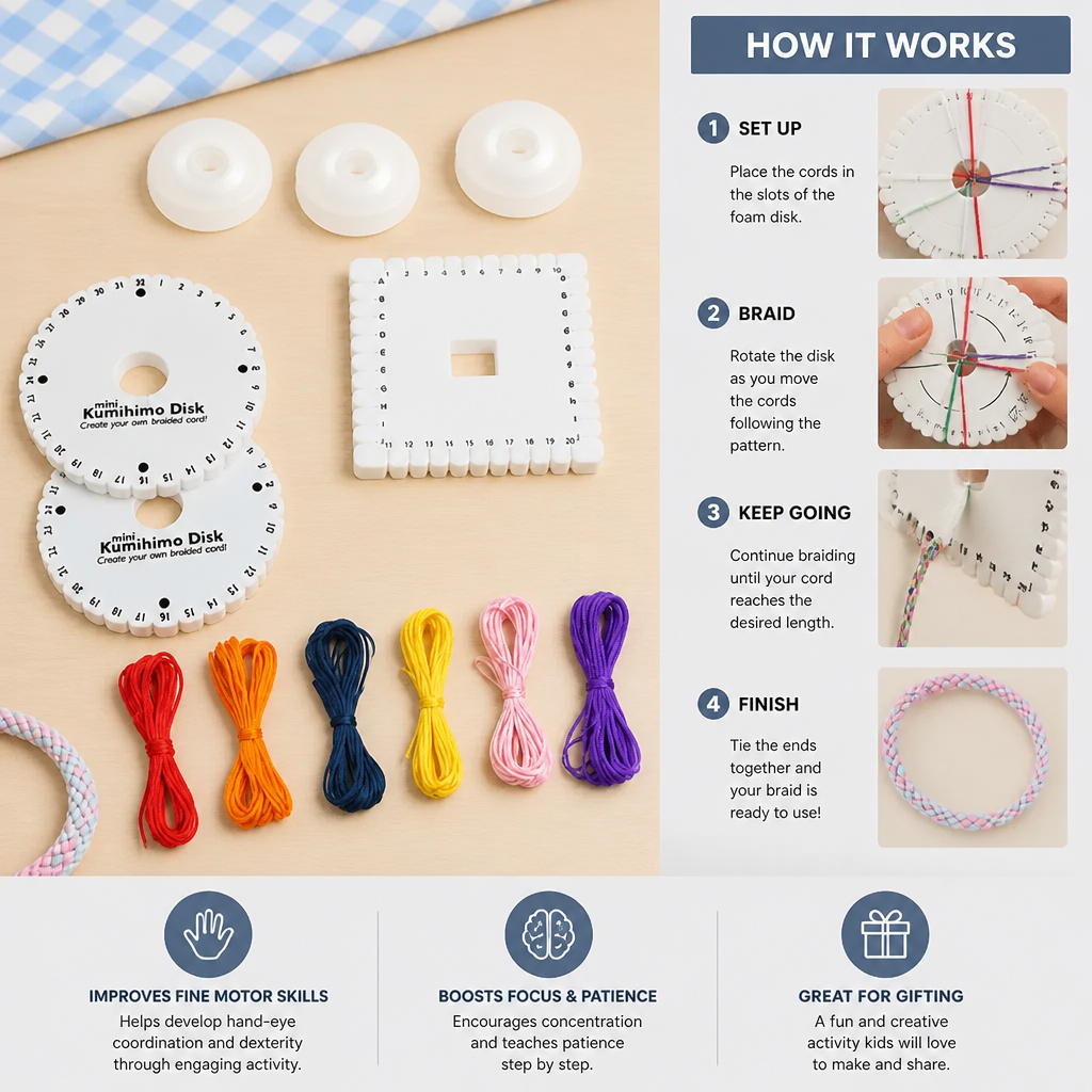 DIY Kumihimo Bracelet Making Kit for Kids