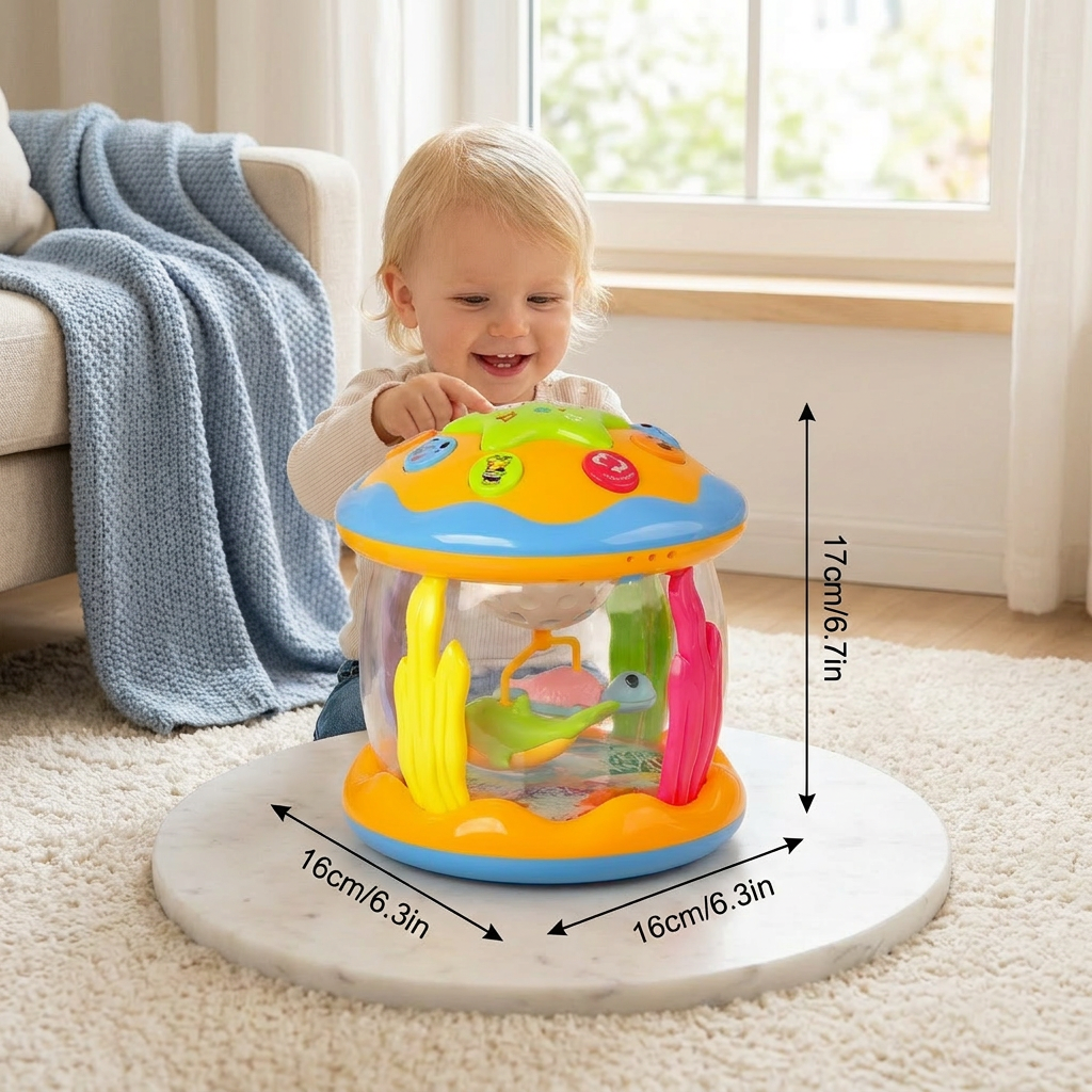 Ocean Light & Music Baby Toy – Rotating Sensory Toy for Crawling & Tummy Time