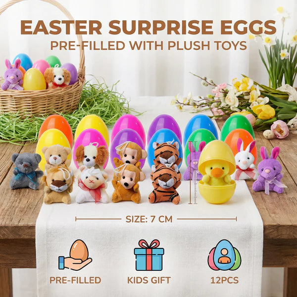 Easter Surprise Eggs with Plush Toys – Pre-Filled Easter Eggs for Kids