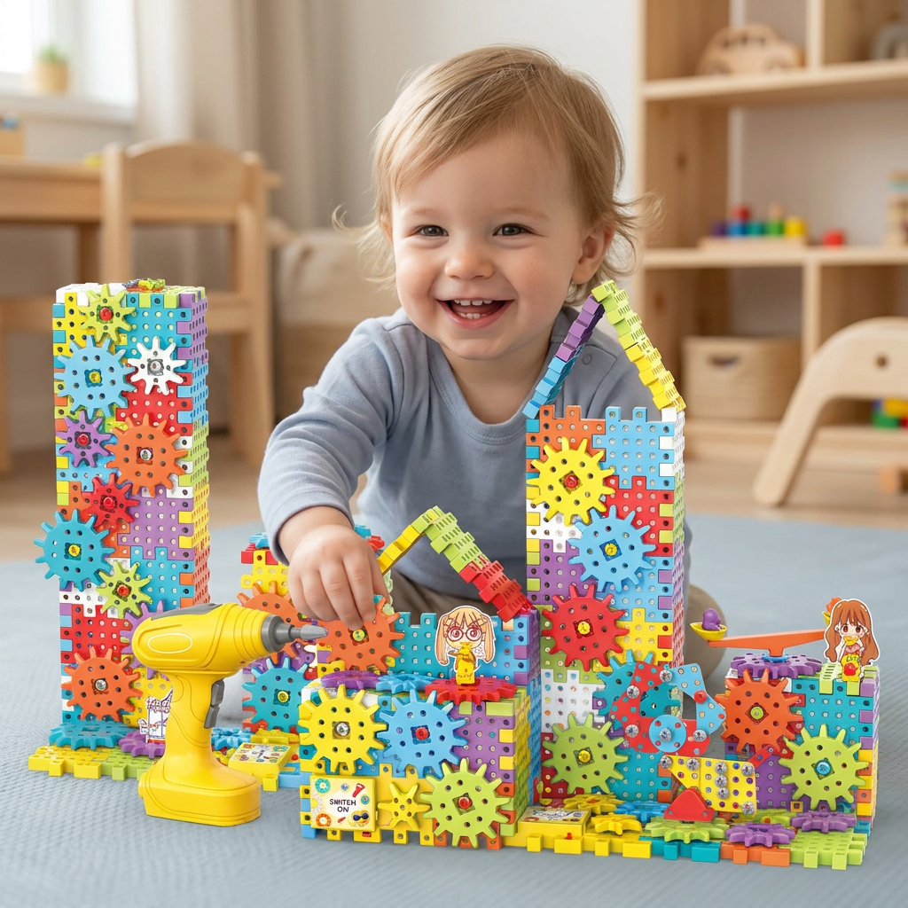 Montessori 3D Gear and Puzzle Blocks