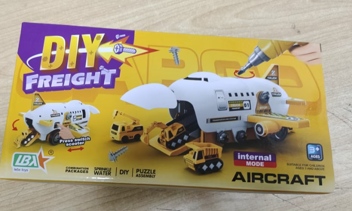 DIY Airplane Transport Truck Playset with Construction Vehicles