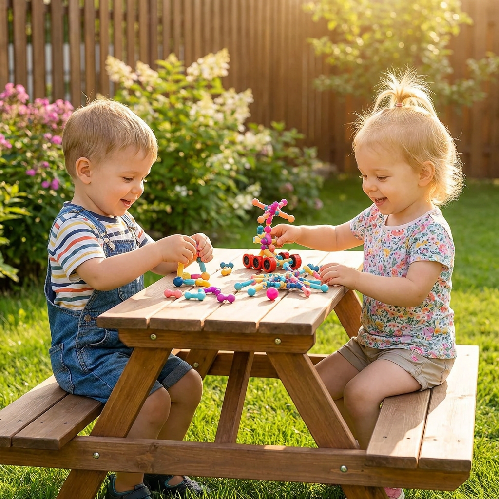 Educational DIY Building Set with Movable Joints