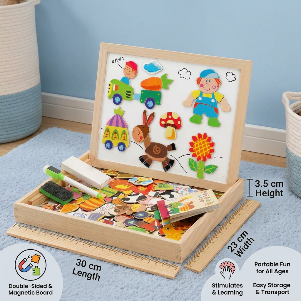2-in-1 Montessori Magnet Drawing Board