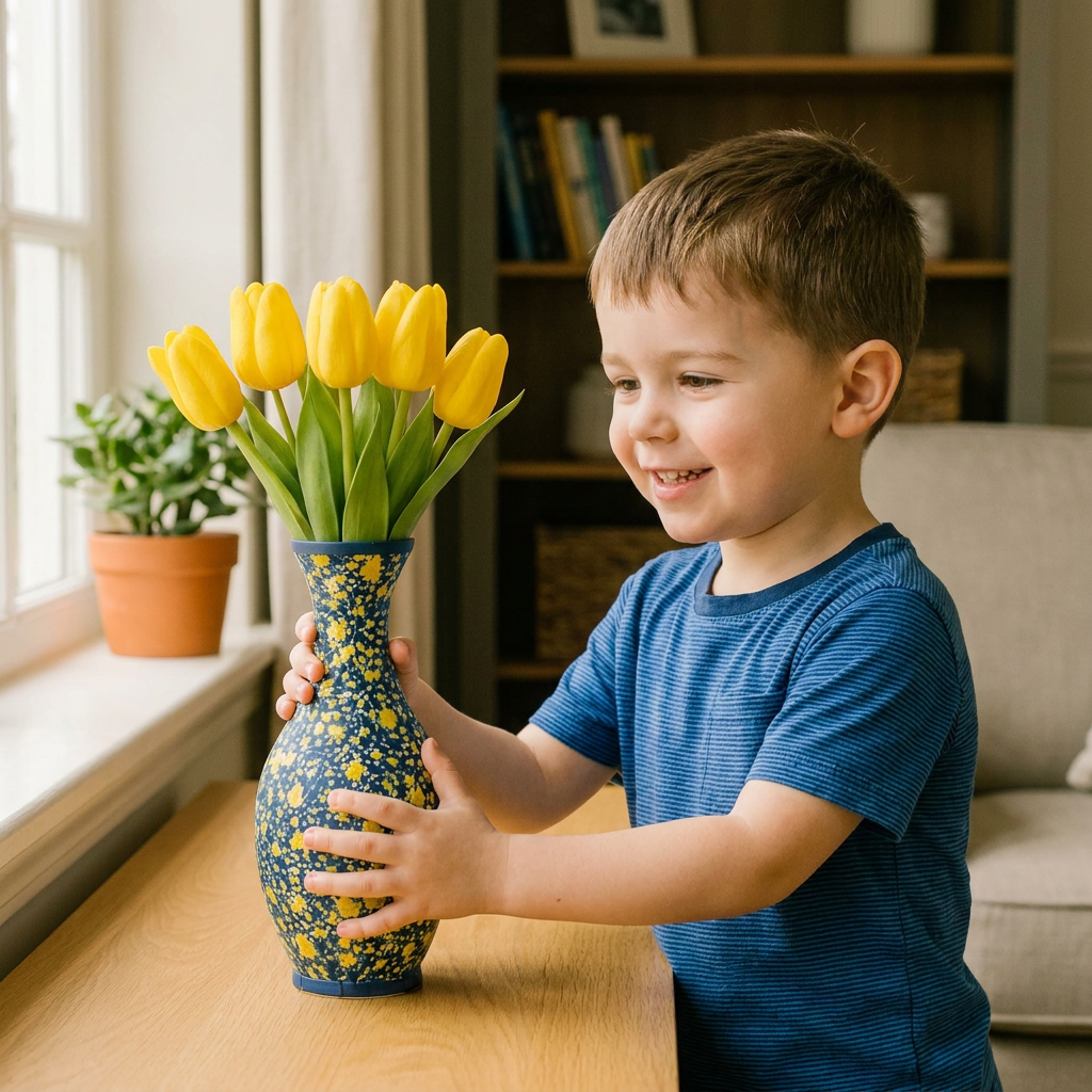 Elegant 3D puzzle vase - Suitable for real flowers