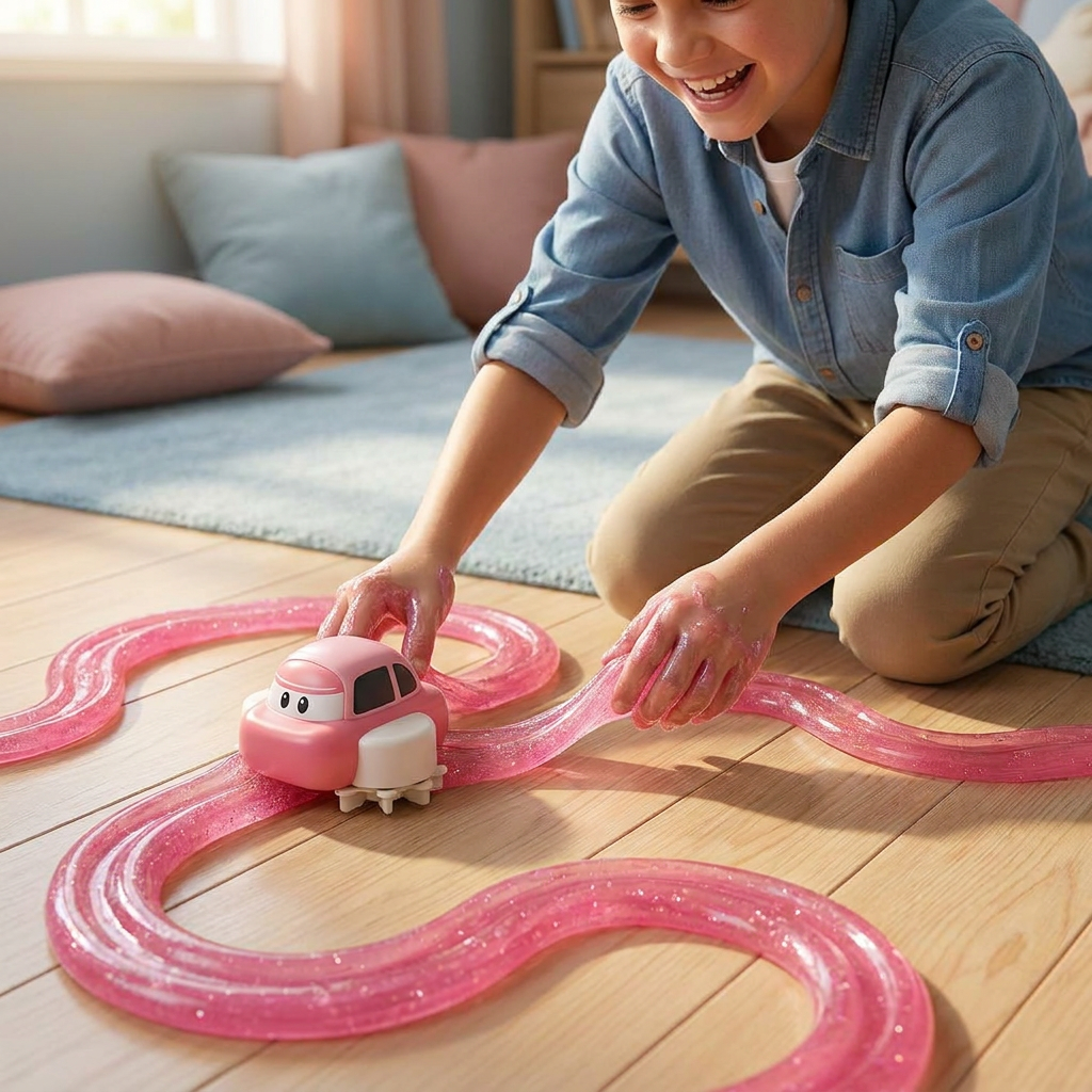 Magic Slime Race Track Set – DIY Electric Car Adventure