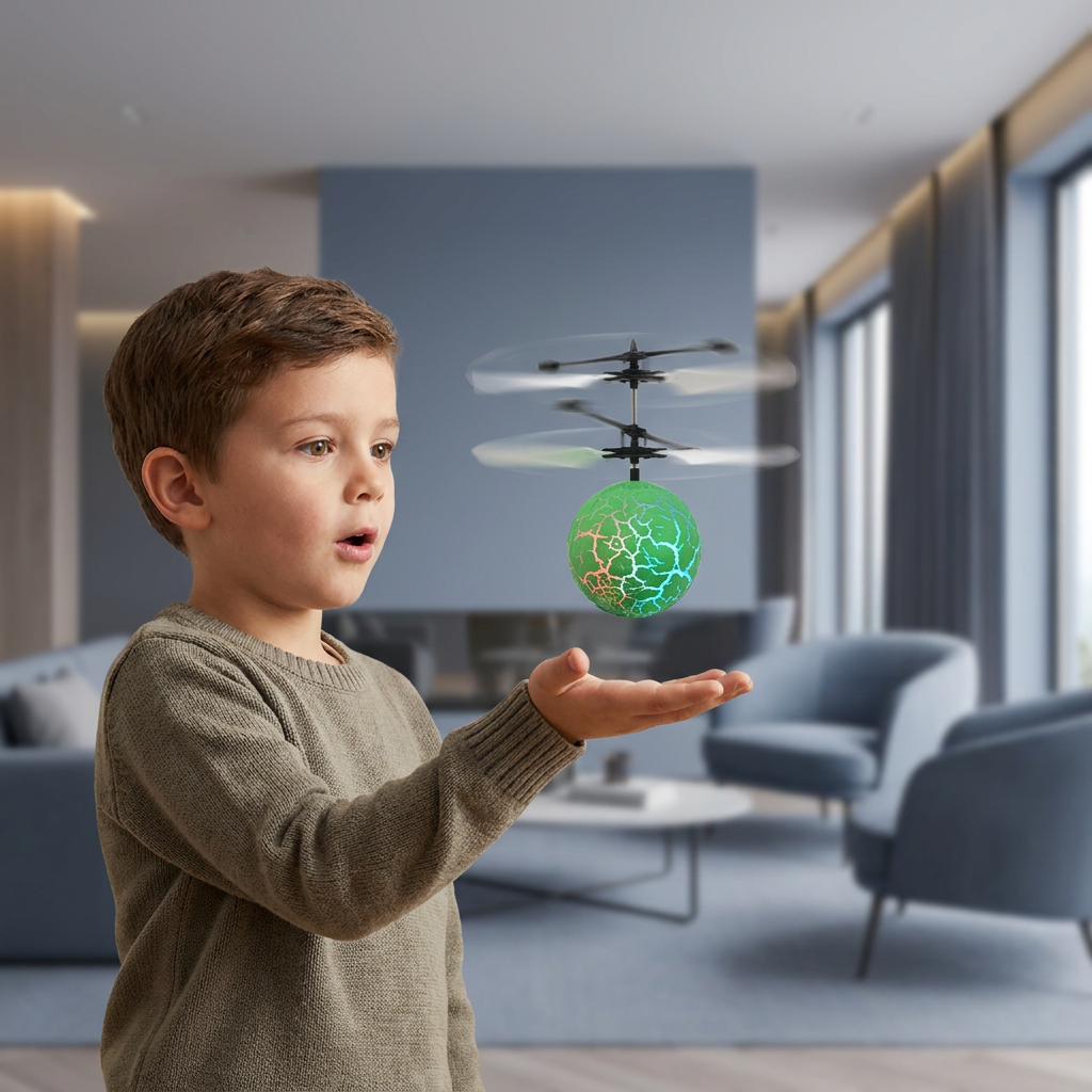 Hand-Controlled Flying LED Ball Drone for Kids