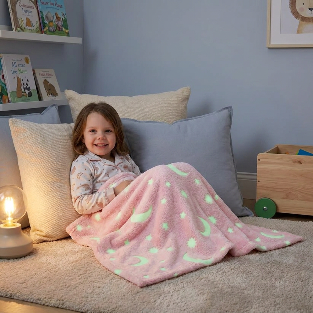 Shimmering Star Blanket – Glow-in-the-Dark Cozy Blanket