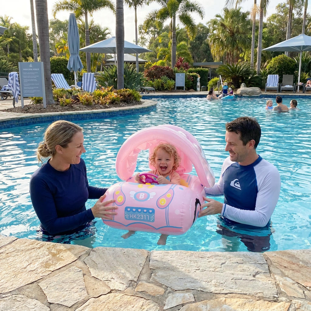 Inflatable Baby Pool Float Car with Sunshade