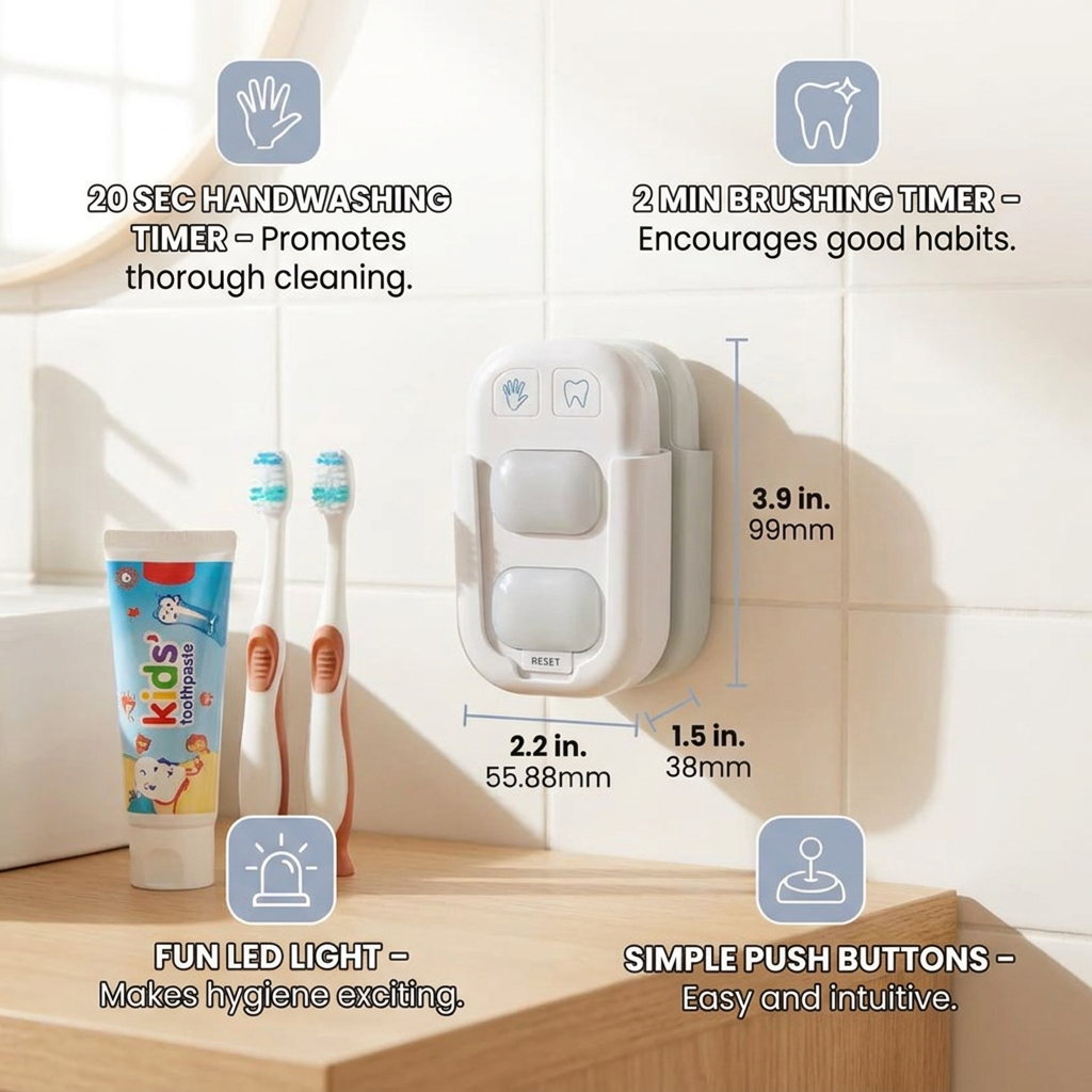 Mini LED Timer for Kids – Fun Support for Handwashing & Brushing Teeth
