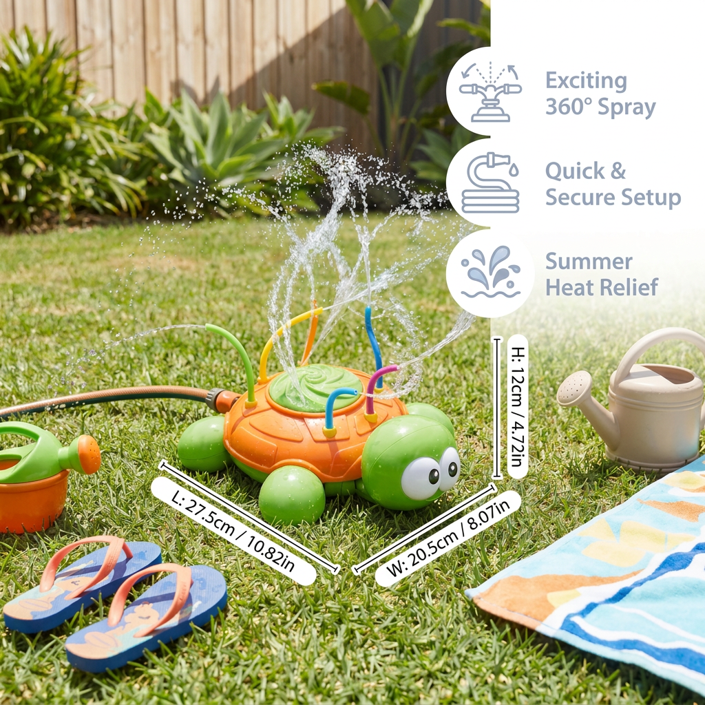 Turtle Water Sprinkler – Rotating Garden Fun for Kids on Hot Summer Days
