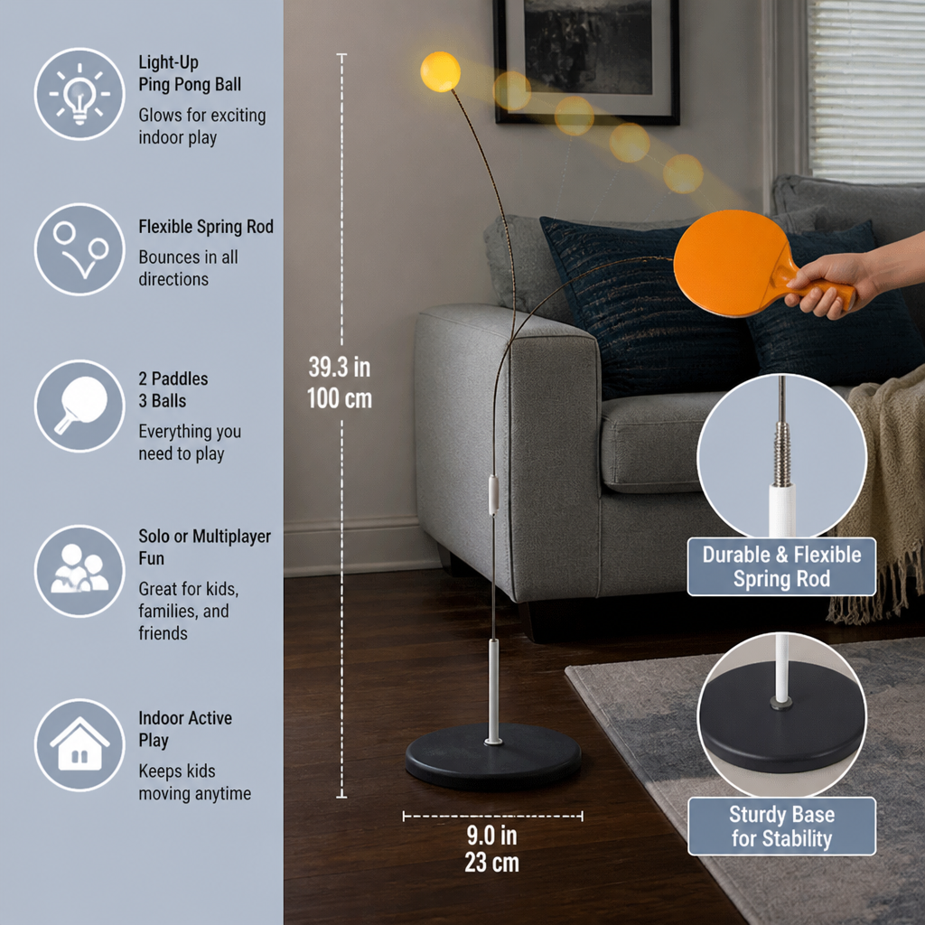 Interactive Light-Up Table Tennis Game for Kids