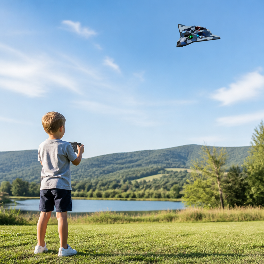 Durable Foam RC Fighter Plane with Altitude Hold & 360° Stunt Rolls