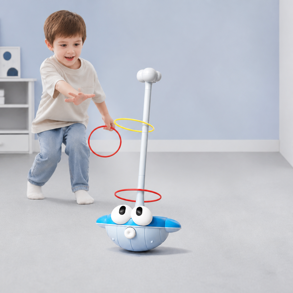 3-in-1 Educational Activity Game – Ring Toss, Basketball & Sticky Ball
