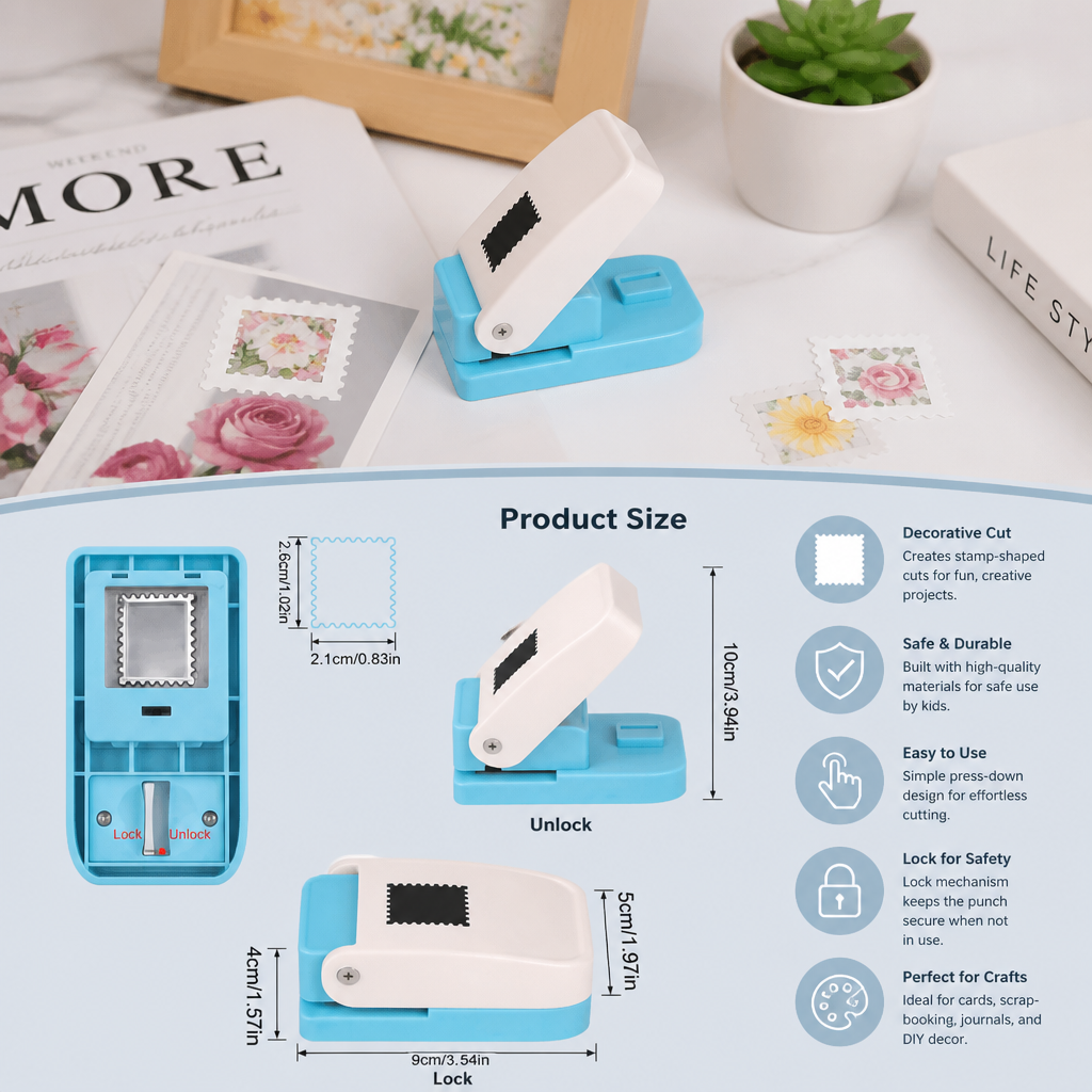 DIY Postage Stamp Paper Punch for Kids’ Arts & Crafts