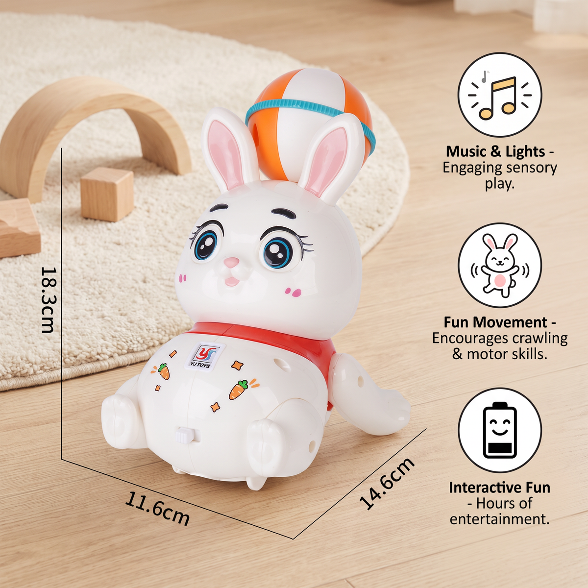 Interactive Dancing Rabbit Toy – Lights, Music & Fun Movement