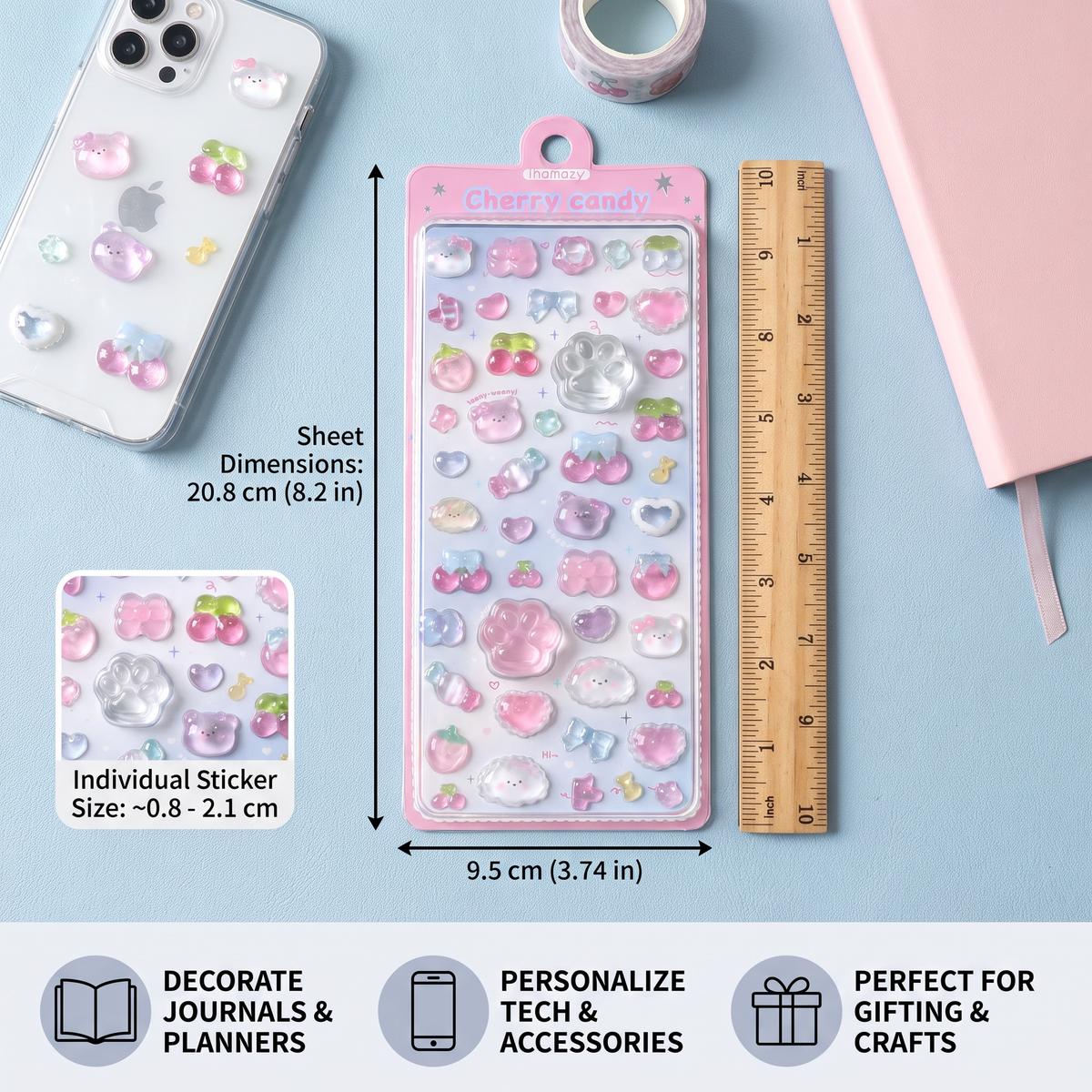 3D Squishy Pet Paw Stickers – Cute Puffy Stickers for Kids