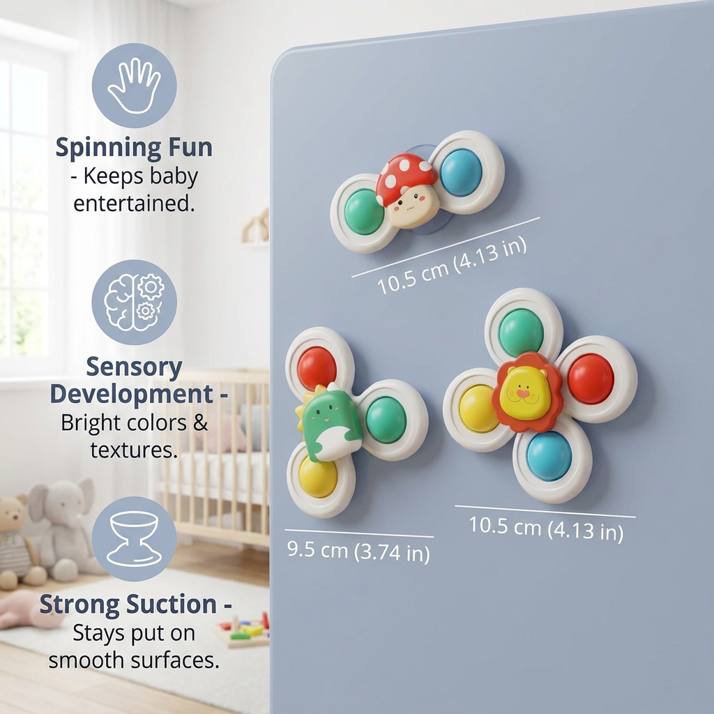 Cute suction cup toy for babies Set of 3