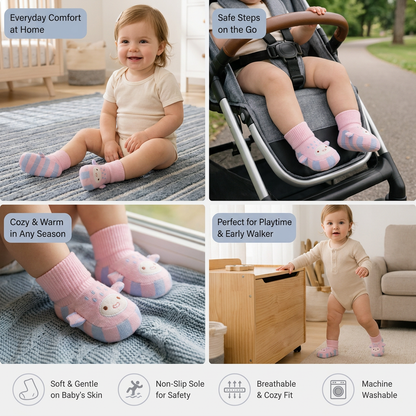 Cosy Baby Sock Shoes – Warm, Non-Slip & Comfortable