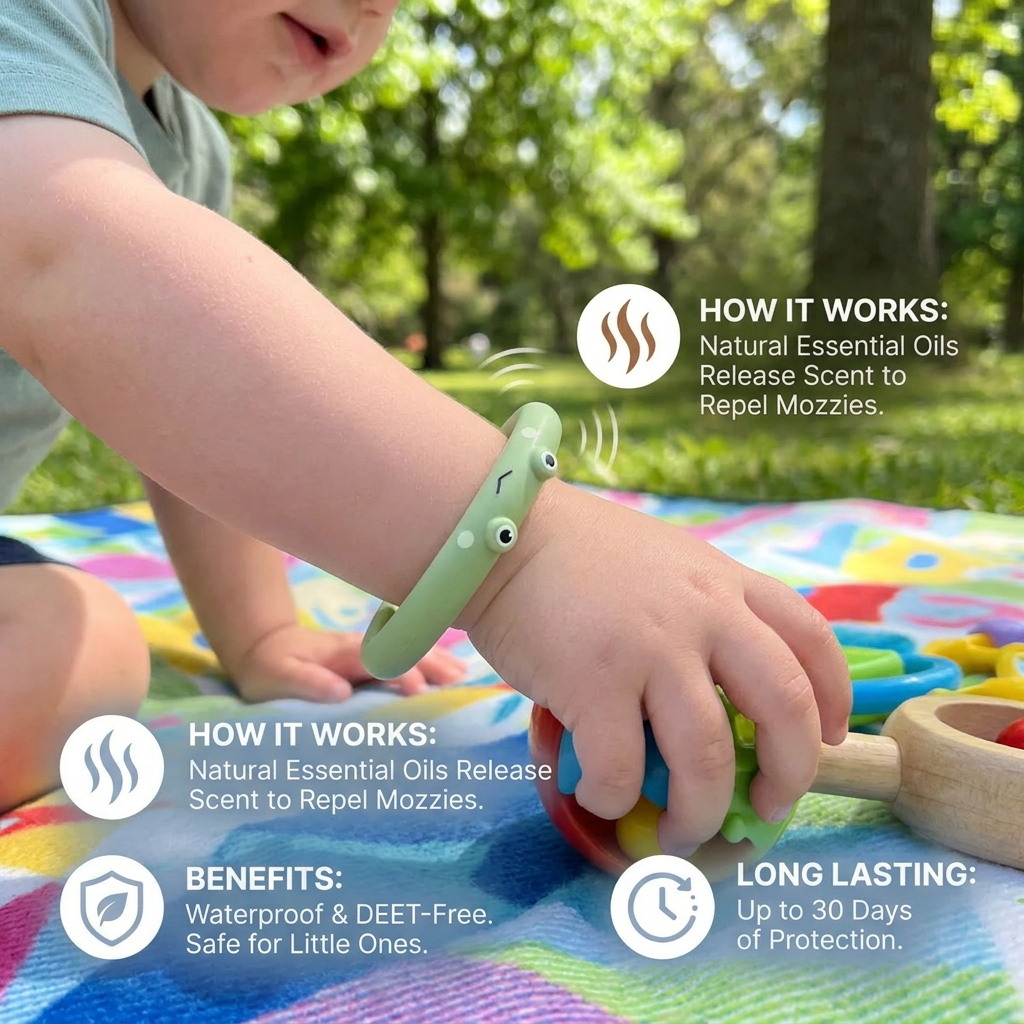 Kids Mosquito Repellent Bracelet with Cute Animal Design Waterproof