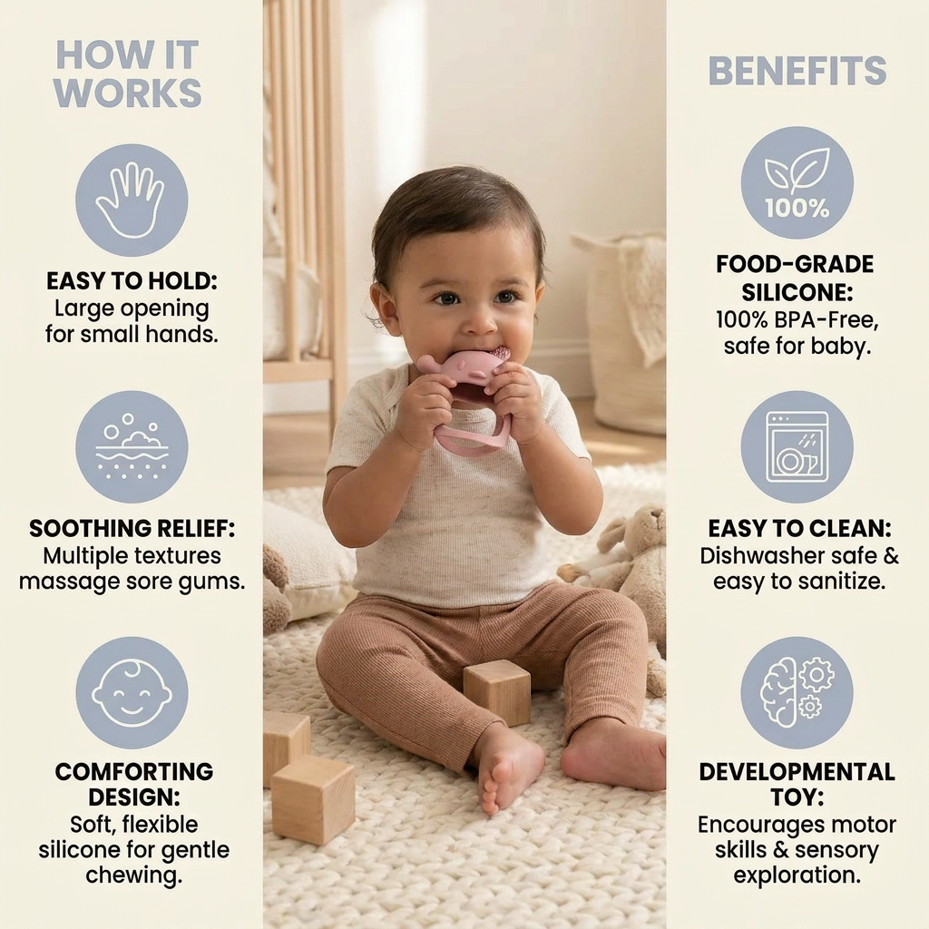 Baby Chick Silicone Teether – Gentle Food-Grade Soothing Toy