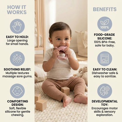 Baby Chick Silicone Teether – Gentle Food-Grade Soothing Toy