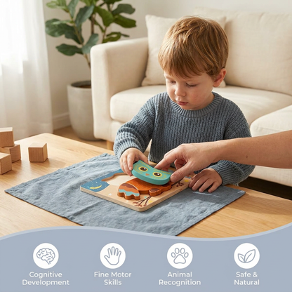 3D Wooden Puzzle for Kids – Educational Animal Learning Toy for Toddlers