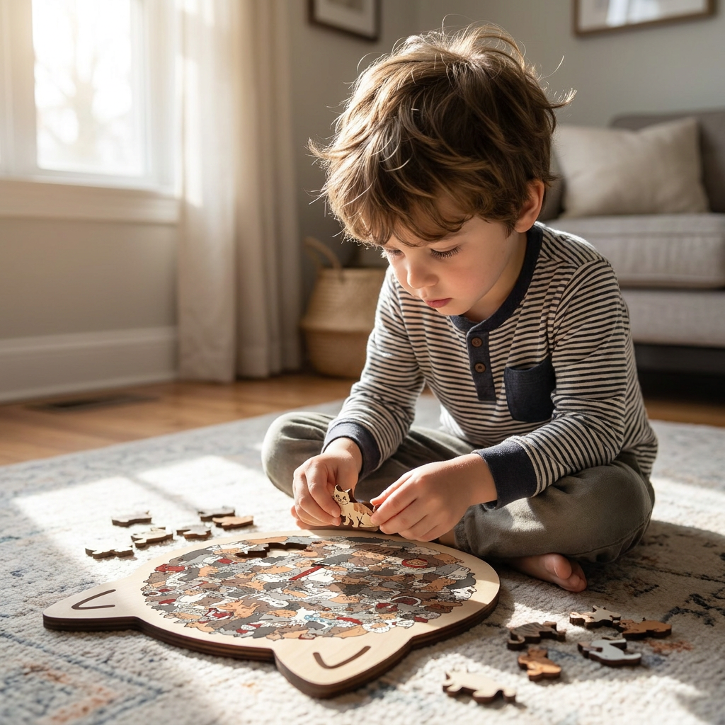 Wooden Cat Shape Puzzle