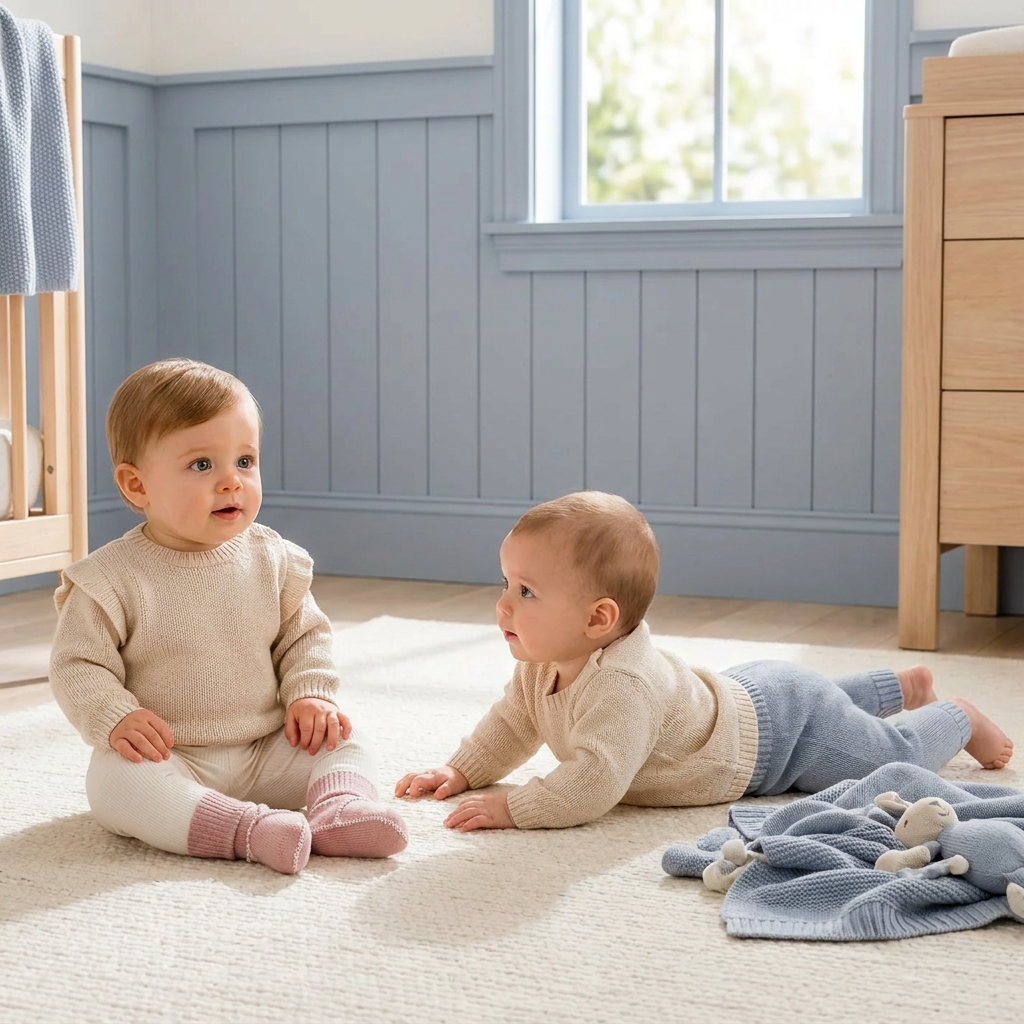 Lined baby winter sock shoes in suede look