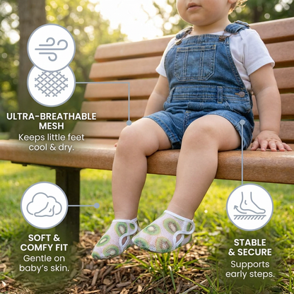 Summer Baby Shoes Made from Breathable Fabric in a Fruit Design