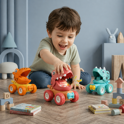 PUSH & DRIVE - DINO MONSTER TRUCKS