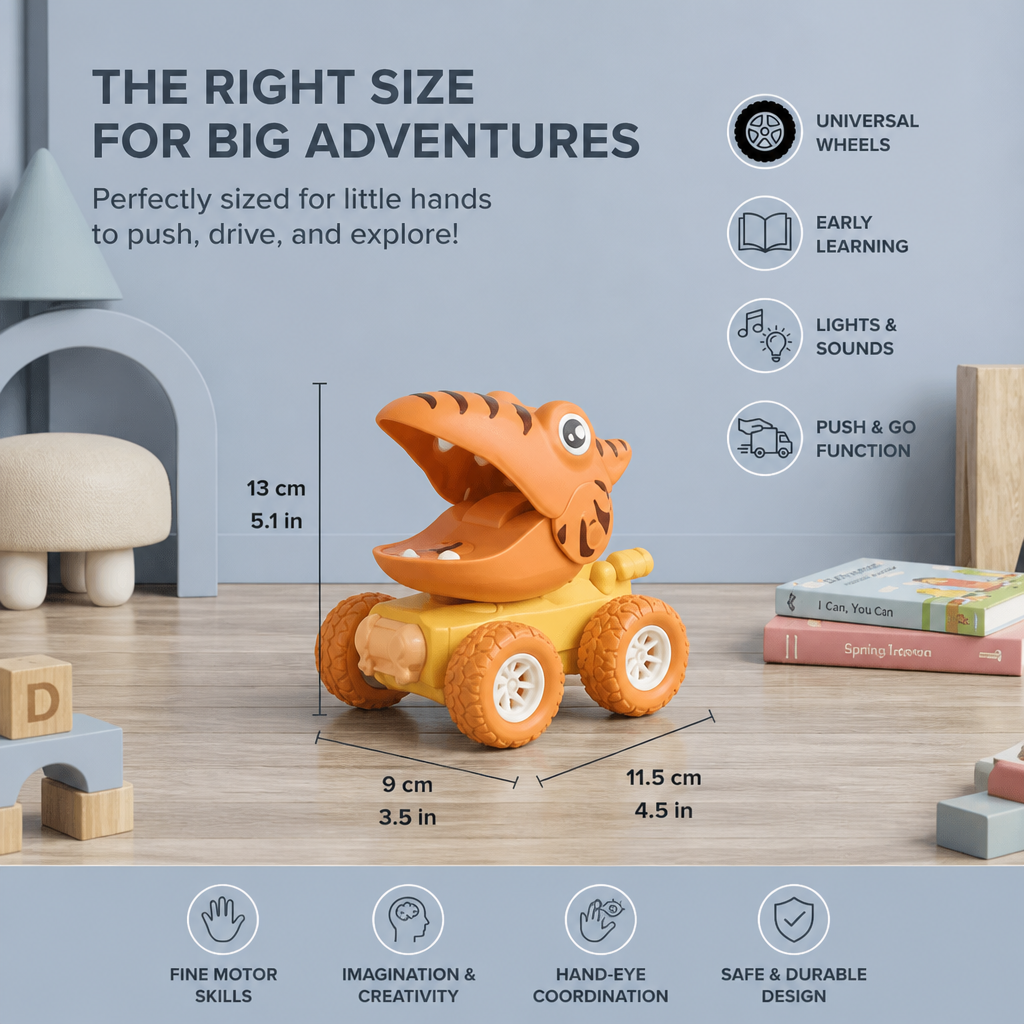PUSH & DRIVE - DINO MONSTER TRUCKS