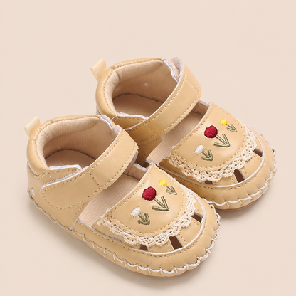 Lace Trim Flower Sneaker Sandals