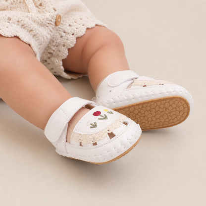 Lace Trim Flower Sneaker Sandals