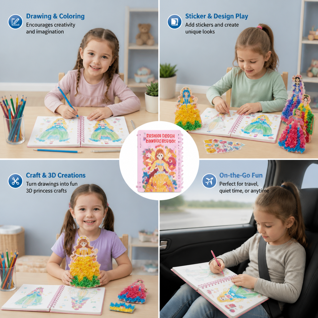 Princess Fashion Design Drawing and Craft Book