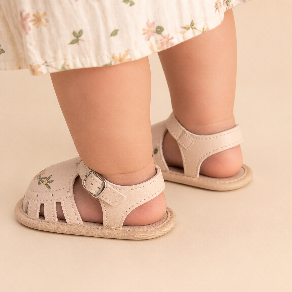 Fringe Embroidered Caged Sandals