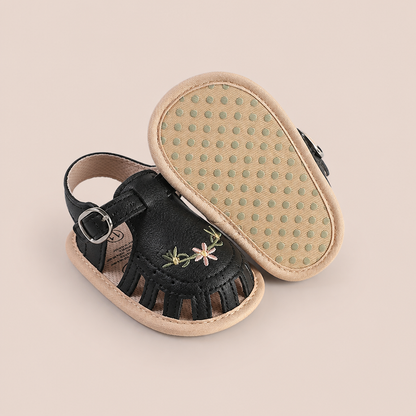Fringe Embroidered Caged Sandals
