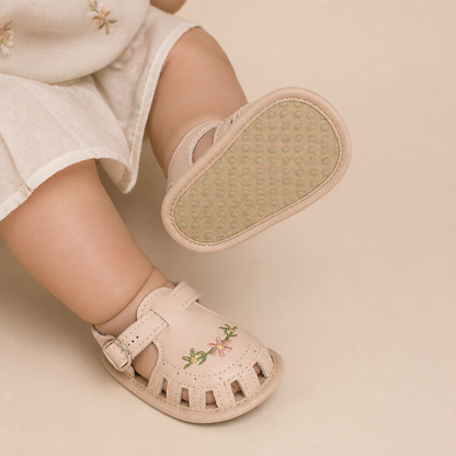 Fringe Embroidered Caged Sandals