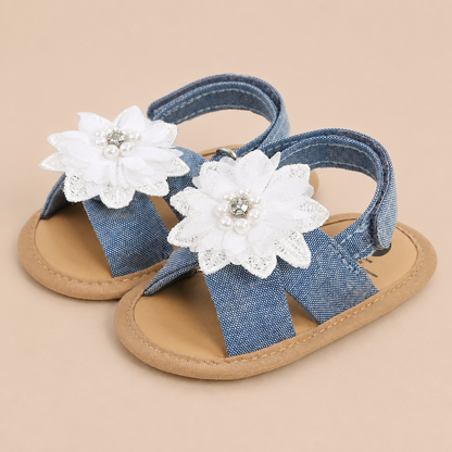 Flower Bow Slingback Sandals