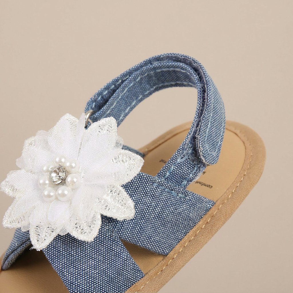 Flower Bow Slingback Sandals