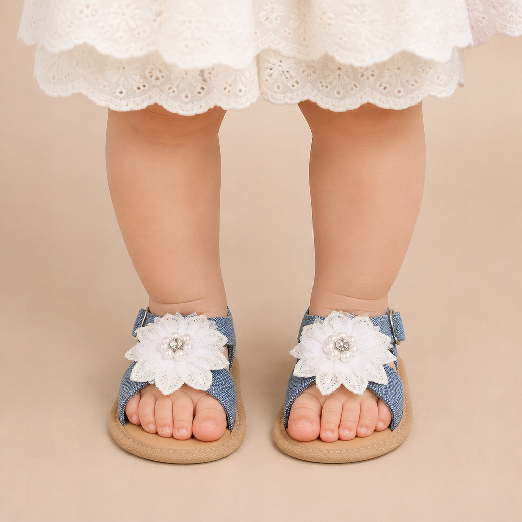 Flower Bow Slingback Sandals