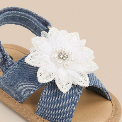 Flower Bow Slingback Sandals