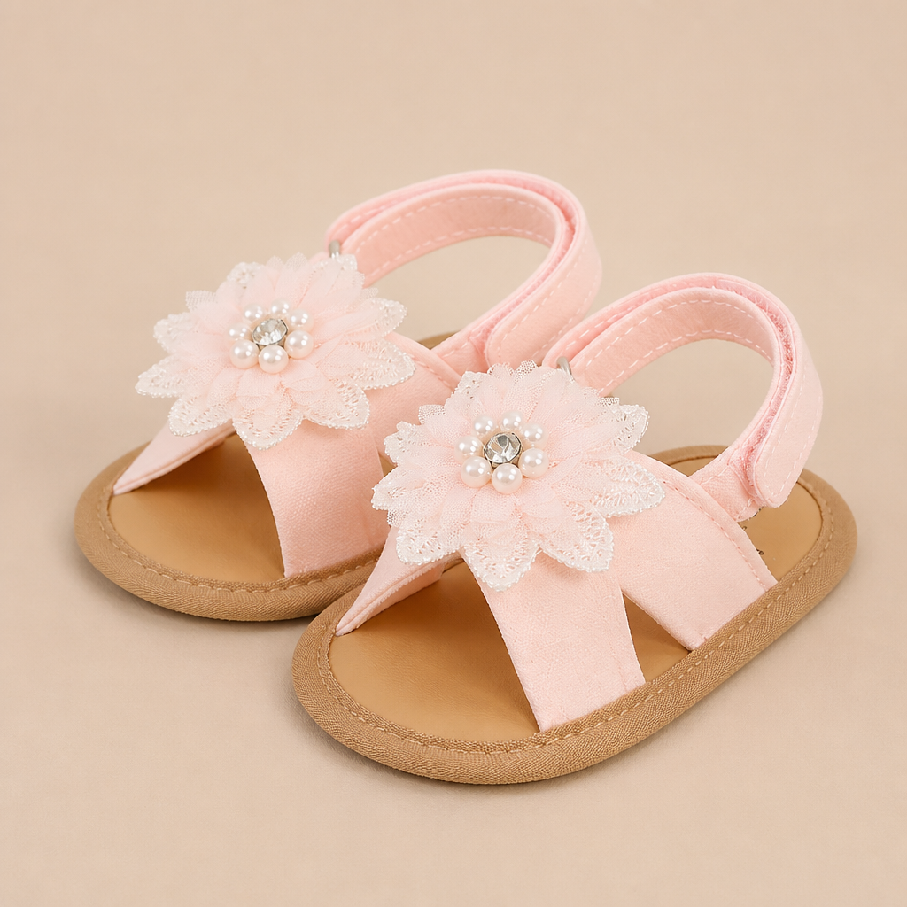 Flower Bow Slingback Sandals