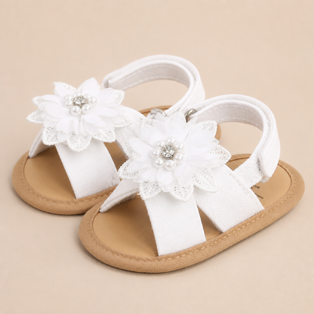 Flower Bow Slingback Sandals