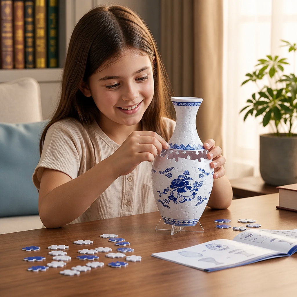 Elegant 3D puzzle vase - Suitable for real flowers