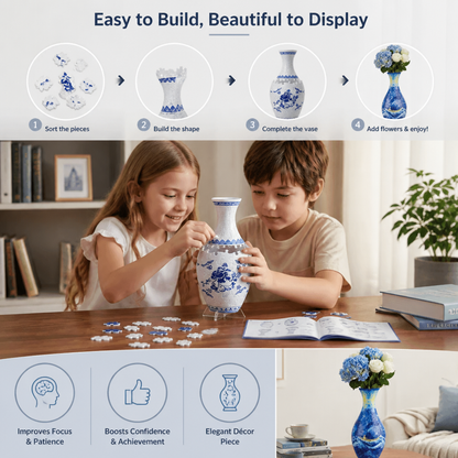 Elegant 3D puzzle vase - Suitable for real flowers