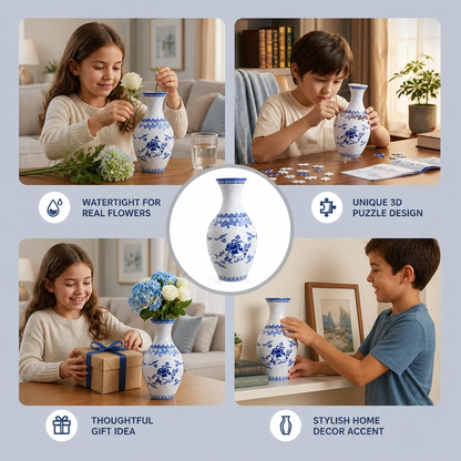 Elegant 3D puzzle vase - Suitable for real flowers