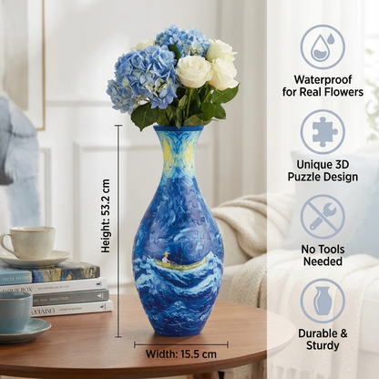 Elegant 3D puzzle vase - Suitable for real flowers