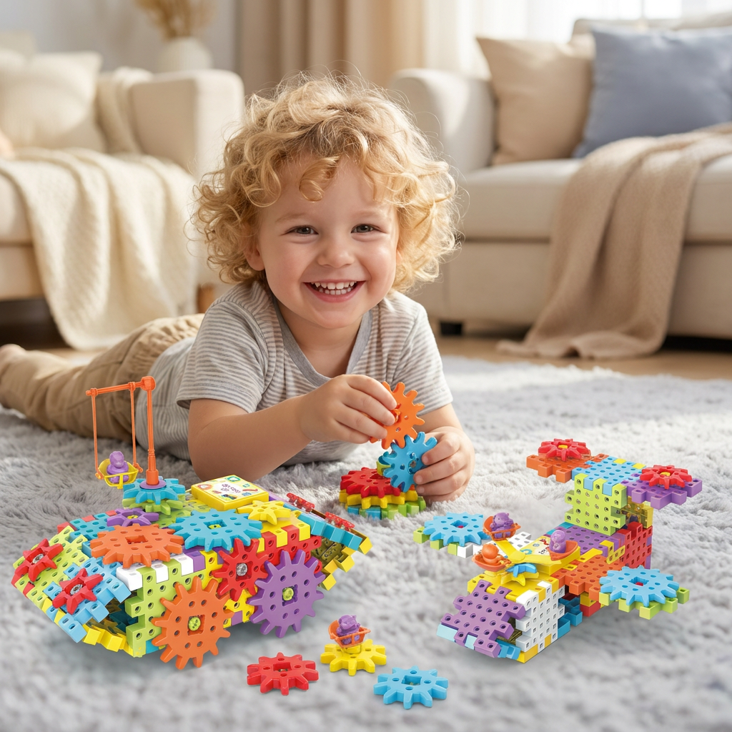 Montessori 3D Gear and Puzzle Blocks