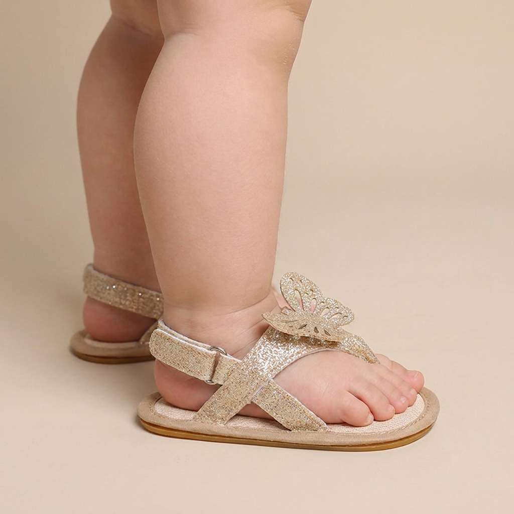 Glitter Butterfly Thong Sandals